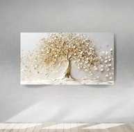 Quadro Decorativo Arvore da Vida 90x60cm - Impressão 3D em Canvas com Bordas Infinitas - imagem 3