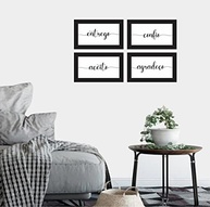Kit com 4 Quadros Decorativos Entrego Confio Agradeço - Modernize sua Sala ou Quarto com Frases Inspiradoras - imagem 5