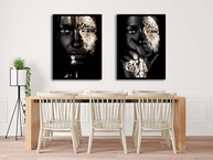 Dois Quadros Decorativos com Pintura de Mulher - 90x60cm | Moldura Preta em Madeira Pinus com Acabamento Premium - imagem 5