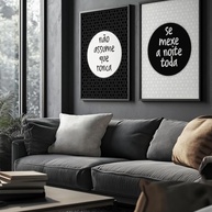 Kit 2 Quadros Decorativos Frases Divertidas Preto e Branco - Estilo Criativo e Humor para Casal e Jovens - imagem 4