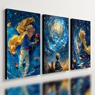 Kit 3 Quadros Pequeno Príncipe - Placas Decorativas para TV e Ambientes - imagem 2