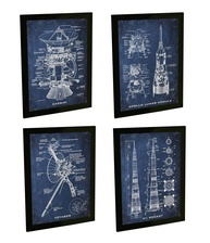 Quadros Decorativos Naves Espaciais Voyager, Apollo, Cassini e N1 - Astronomia para Decoração de Quarto e Sala - imagem 1