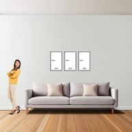 Kit com 3 Quadros Decorativos 30x50 cm Abstrato Marmorizado em Tons Marrom com Moldura Preta - Design Moderno para Sala, Quarto e Hall - imagem 5