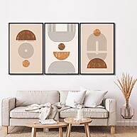 Quadros Decorativos Geométricos com Moldura: Transforme seu Espaço com Arte Moderna - imagem 1