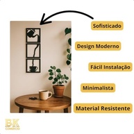 Kit 3 Quadros Decorativos Cantinho do Café - Design Moderno 16x50cm com Fita Dupla Face - imagem 3