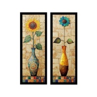 Kit 2 Quadros 18x45 cm com Design Girassol - Decore com Estilo e Qualidade - imagem 2