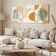 Kit 3 Quadros Decorativos Arte Moderna - Estilo Boho Abstrato para Sala de Luxo - imagem 3