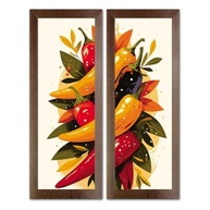 Kit 2 Quadros Decorativos para Cozinha Gourmet - Estilo Pimenta & Tempero 20x60cm - imagem 2