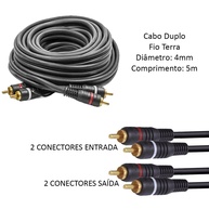 Cabo RCA Duplo 5m: Som Automotivo de Alta Qualidade - imagem 2