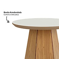 Mesa de Canto Hexagonal Nature Off White/Freijó – Design Moderno e Alta Qualidade - imagem 2