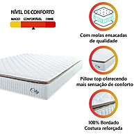 Colchão Casal Molas Ensacadas City Pillow Top – Conforto e Qualidade - imagem 2