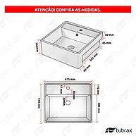 Cuba Lavabo Cerâmica Tubrax: Elegância e Qualidade - imagem 2
