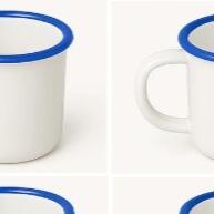 Caneca Esmaltada Branca com Borda Azul nº 6: Estilo e Qualidade - imagem 1