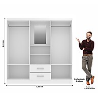Guarda Roupa Casal 4 Portas Branco – Espaço, Estilo e Qualidade - imagem 2