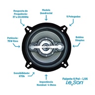 Alto Falante Leson LS5 5” – Som Potente e Qualidade! - imagem 2