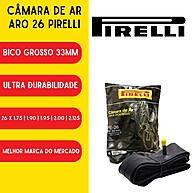 Câmara de Ar Aro 26 Pirelli Bico Grosso 33mm – Resistência e Qualidade - imagem 2