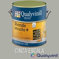 Tinta Acrílica Qualyvinil Rende Muito 3,6L - Cinza Escala | Resistente e de Alta Cobertura - imagem 2