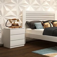 Mesa de Cabeceira 3 Gavetas em MDF Branco - Design Moderno e Funcionalidade para Seu Quarto - imagem 3