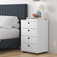 Mesa de Cabeceira Classic 4 Gavetas Branco - Organize seu Quarto com Estilo - imagem 1
