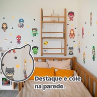 Adesivo de Parede Infantil Heróis - Decoração Divertida para Quarto de Menino com 49 Peças - imagem 5