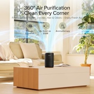 Purificador de Ar HEPA Portátil com Filtro Antiodor para Quarto - AC300 Preto - imagem 3