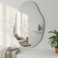 Espelho Orgânico Lapidado Vênus 70x50cm - Design Elegante com Suporte para Sala, Quarto e Banheiro - imagem 2