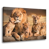 Quadro Decorativo Família de Leão 90x60cm - Tela em Canvas para Sala, Quarto ou Escritório - imagem 2