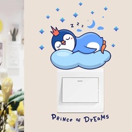 Decalque Luminoso Pinguim Dormindo: Ilumine seu Quarto com Charme Azul! - imagem 1