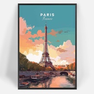 Pôster Vintage Paris - Tela Decorativa com Torre Eiffel para Sala e Quarto - imagem 1