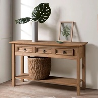 Aparador de Madeira Maciça com 3 Gavetas - Design Elegante e Funcional para Sala, Quarto e Hall - imagem 1