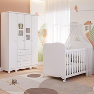 Quarto de Bebê Completo: Berço e Guarda-Roupa Uli - imagem 1