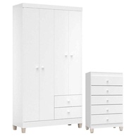 Quarto de Bebê Completo: Cômoda e Guarda Roupa Ternura Baby - imagem 1