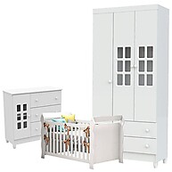 Quarto de Bebê Completo: Mariah Branco Brilho - imagem 1