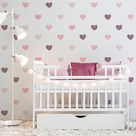 Adesivo de Parede Corações Rosa com Glitter para Quarto de Menina - 60 Unidades Decorativas com Brilho - imagem 5
