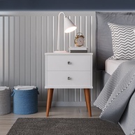 Mesa de Cabeceira com 2 Gavetas Berlim – Design Moderno em Branco para Quarto Sofisticado - imagem 1