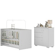 Quarto Infantil 3 em 1 Algodão Doce: Berço, Mini Cama & Cômoda - imagem 1