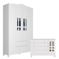Quarto Infantil Completo: Cômoda e Guarda-Roupa Ariel - imagem 1