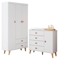 Quarto Infantil Completo: Cômoda e Guarda-Roupa Duda - imagem 1