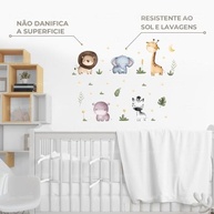 Kit Adesivos Decorativos Cartela Safari Infantil - Decoração Segura e Criativa para Quarto de Bebê - imagem 4