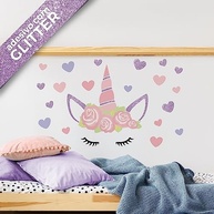 Adesivo de Parede Unicórnio com Glitter - Decoração Mágica para Quarto de Menina - imagem 2