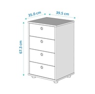 Gaveteiro Mesa de Cabeceira 4 Gavetas Branco - Organize seu Quarto com Estilo - imagem 3