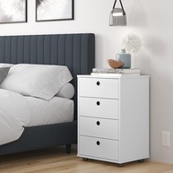 Gaveteiro Mesa de Cabeceira 4 Gavetas Branco - Organize seu Quarto com Estilo - imagem 2