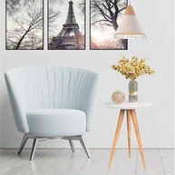 Mesinha Lateral Redonda em Madeira Branca com Pés Palito - Design Moderno para Sala e Quarto - imagem 3
