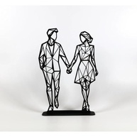 Enfeite Casal Geométrico Moderno | Escultura Decorativa para Sala e Quarto | Presente Romântico Elegante 18x12.5cm - imagem 5
