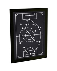 Quadro Decorativo Futebol com Moldura - Ilustração Tática para Decoração de Quarto e Sala - imagem 2
