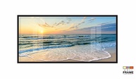 Quadro Decorativo Mar Praia 130x60cm - Moldura Preta com Vinil Brilhante para Sala e Quarto - imagem 4
