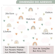 Adesivo Decorativo Nuvens Infantil Lavável - Design Aconchegante para Quarto de Bebê - imagem 4