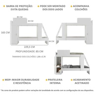 Beliche com Colchão Branco Havana: Otimize o Quarto! - imagem 2