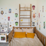 Adesivo de Parede Infantil Heróis - Decoração Divertida para Quarto de Menino com 49 Peças - imagem 1