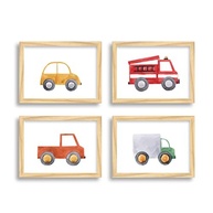 Quadros Decorativos para Quarto de Menino - Tema Carros e Caminhões | 4 Quadros 18x24cm | Prontos para Pendurar - imagem 2